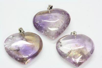 Ametrin hjerteanheng ca 25mm x 9mm tykt