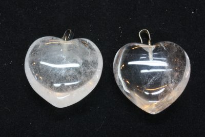 Bergkrystall hjerteanheng  ca 28 x 12mm