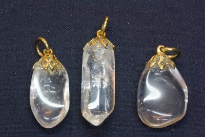 Bergkrystall Norge tulipananheng med gullfarget topp 2 til 3cm