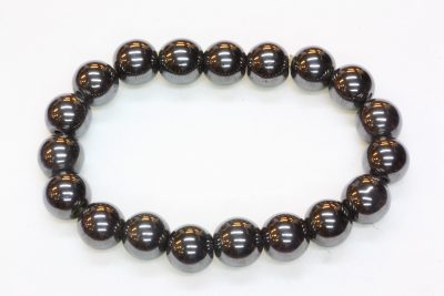 Blodstein strikkarmbånd med 10mm kuler