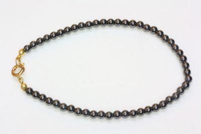 Blodstein armbånd med 4mm kuler og lås