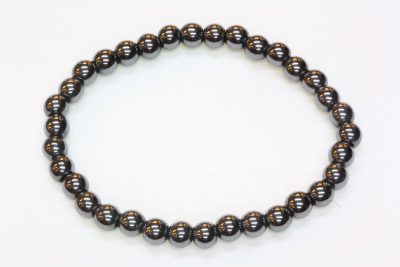 Blodstein strikkarmbånd med 6mm kuler