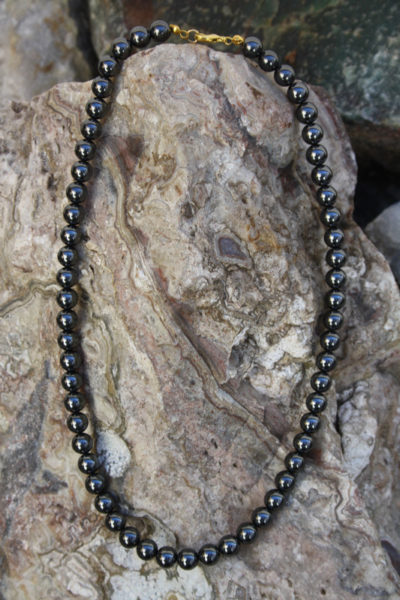 Blodstein kjede 8mm kule 45cm