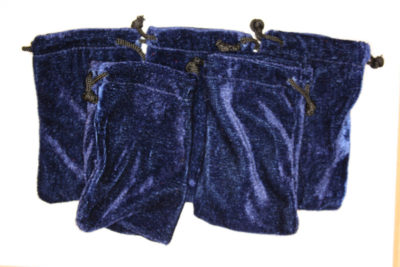 Smykkepose blå fløyel 7.5x12cm