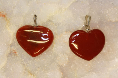 Carneol hjerteanheng ca 28x6mm