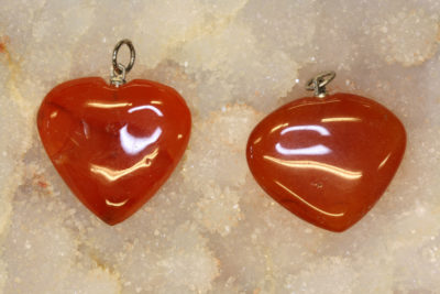 Carneol hjerteanheng ca 30x8mm