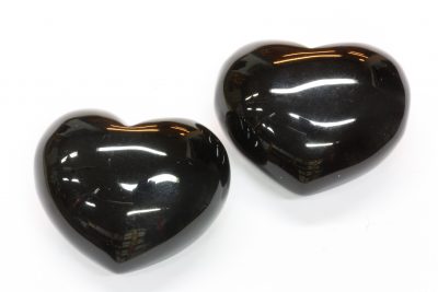 Obsidian sort lommehjerte 45mm