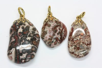 Leopardstein tulipananheng med gullfarget topp