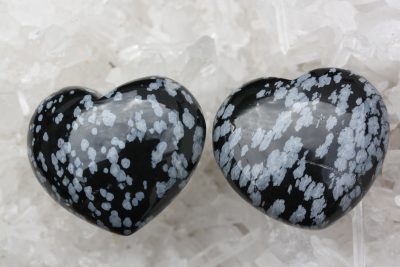 Obsidian prestekrage lommehjerte  45mm