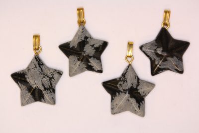 Obsidian snefnugg  stjerneanheng ca 2cm