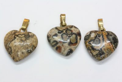 Leopardstein hjerteanheng ca 15mm