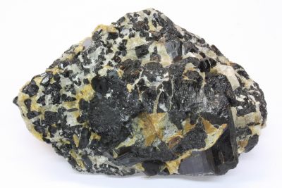 Schorl, sort turmalin 0.9kg 8.5x13cm fra Ravnskaret på Snarum Norge