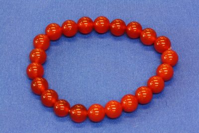 Carneol strikkarmbånd 8mm kuler 18cm