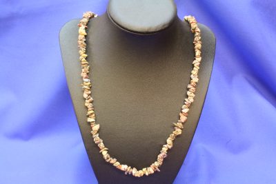 Leopardstein chipskjede med lås 60cm