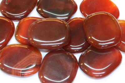 Carneol flat lommestein ca 3cm
