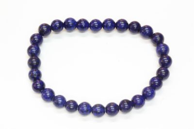 Lapis Lazuli strikkarmbånd med 6mm kuler, 18cm.