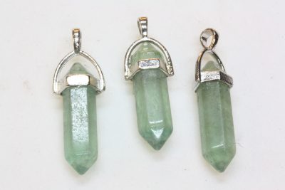 Fluoritt grønn krageanheng ca 4cm