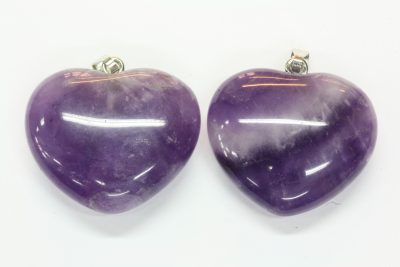 Ametyst hjerteanheng  ca 28 x 10mm