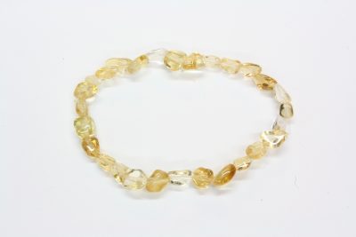 Citrin strikkarmbånd  med 6 til 10mm stein