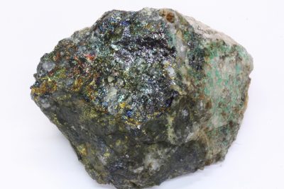 Bornitt, Chalcopyritt   176g  4 x 7cm fra Årdal kobbergruver, Norge.