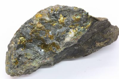 Chalcocitt, Chalcopyritt   138g  4 x 7cm fra Årdal kobbergruver, Norge.