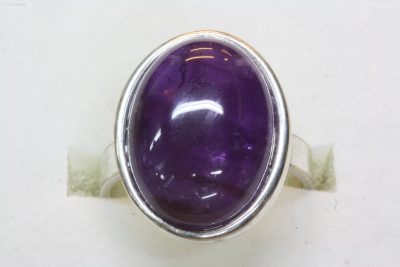 Ametyst sølvring, justerbar med 13 x 18mm stein.