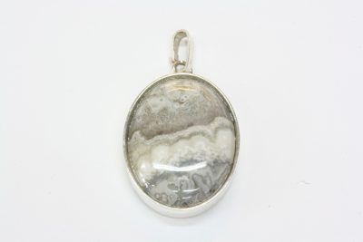 Agat Knipling sølv anheng med 18 x 25mm stein.