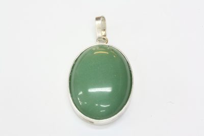 Aventurin grønn sølv anheng med 18 x 25mm stein.
