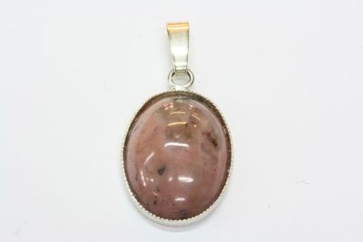 Rhodonitt sølv anheng med 13 x 18mm stein.